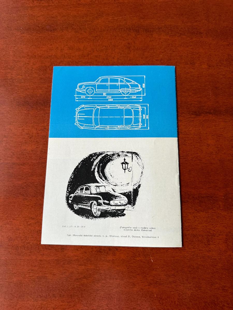 Starý originální prospekt Tatra 603, r.1970 - Motoristická literatura