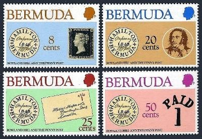 Bermudy 1980 Známky 378-381 ** Rowland Hill Penny Black filatelie