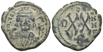 Tiberius II. Konstantin. (578-582 n. l.). 1/2 Follis /  KRÁSNÝ KUS!!!
