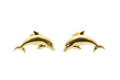 Zlaté náušnice delfínci, puzeta