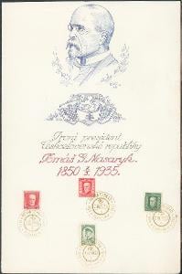 1A267 Příležitostný tisk T.G. Masaryk 1850-1935, razítko + známky