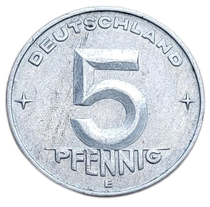 ✅Nemecko 5 fenikov 1953 - E - NDR (1948 - 1990) - Numizmatika