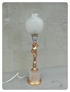 Luxusní figurální mosazná secesní lampa 