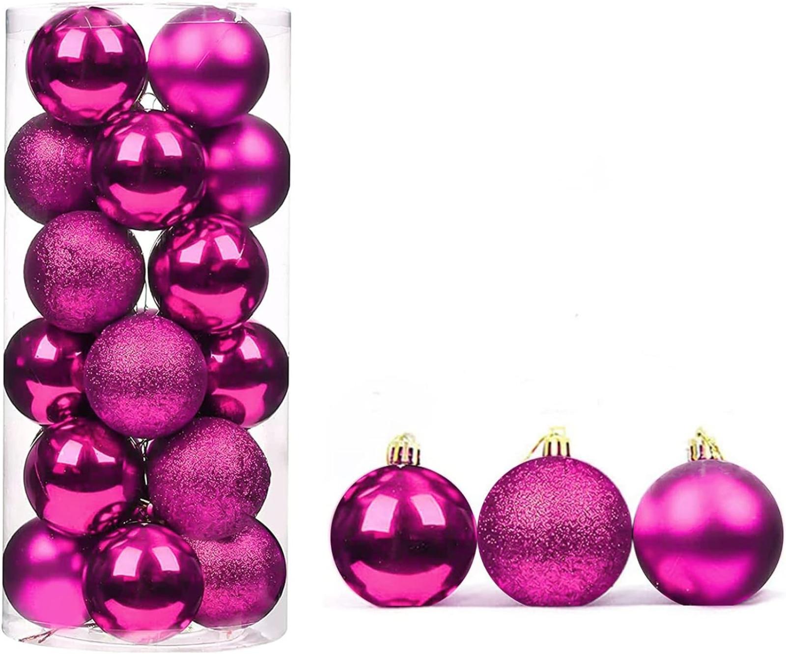 24 ks vianočných ozdôb, fialová 4cm (3000) - Dom a záhrada