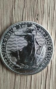 1 Oz Britania 2021 stříbrná mince