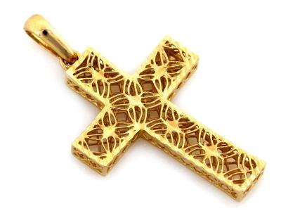 Zlatý přívěsek křížek 14 kar., délka 3,2 cm, váha 1,58 g (H 12/23)