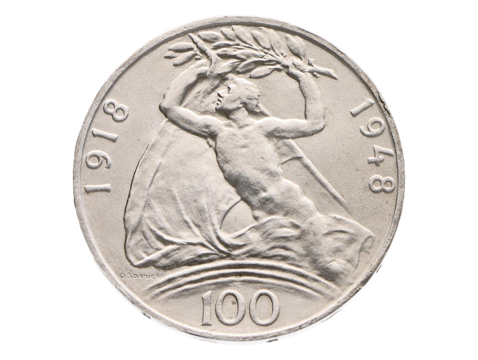 100 Kčs 1948 - 30. výročie ČSR - Numizmatika