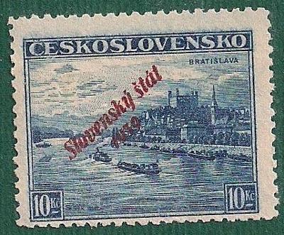SŠ 1939, Bratislava 10Kč modrá, sign. Kozák
