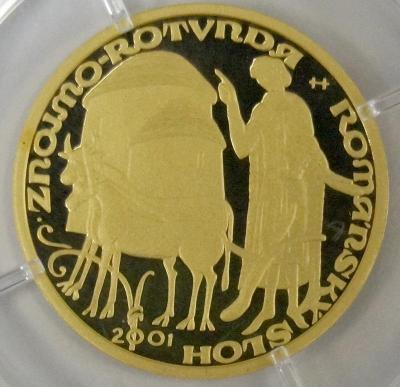 2001 (ČR) - Mince 2000 Kč, Rotunda ve Znojmě, PROOF od 1 Kč (3086)