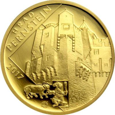 Zlatá mince 5.000 Kč Hrad Pernštejn PROOF