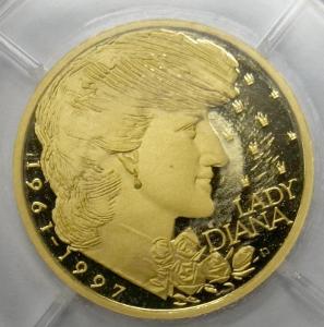 1998 (ČR) - ZLATÁ medaile Lady Diana PROOF, Česká Mincovna (3093)