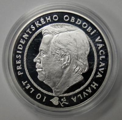 2003 (ČR) - STŘÍBRNÁ medaile VÁCLAV HAVEL, PROOF, ČM (3100)