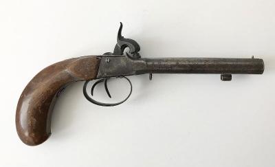 Starožitná dvouhlavňová perkusní pistole