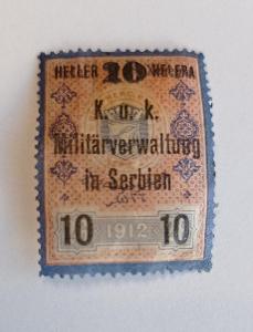 Kolková známka Rakousko - okupace Srbsko 1918