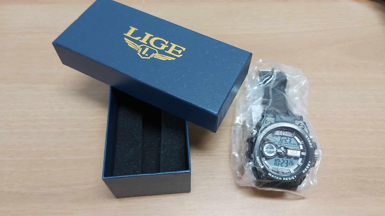 Digi+ručičkové hodinky LIGE MAN Black (darčeková sada) - 50M vodotesné - Šperky a hodinky