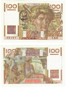 FRANCIE 100 Francs 1952 P-128d UNC