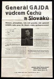 Plagát, Generál Gajda - Vodcom Čechov a Slovákov, 94,5x62,5cm