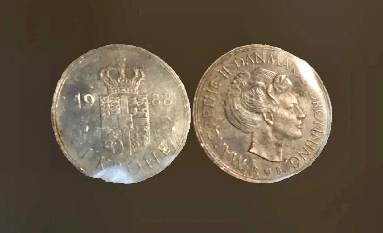 Mince Dánsko 🇩🇰 , 1 krone , 1988 - Numizmatika