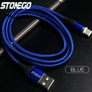 Nový otočný magnetický dátový a nabíjací micro USB kábel - modrý