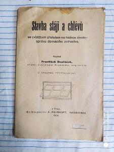 Starý starožitný časopis príručka Stavba stajní r. 1909