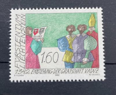 Lichtenštejnsko 1992 Mi.1049 650.let samostatné župy VADUZ**