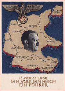 Deutsches Reich * Adolf Hitler, mapa, svastika, propaganda * DR02