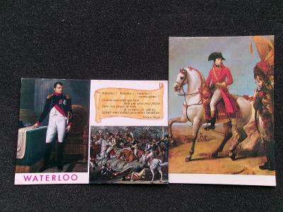 Pohlednice bitva Waterloo Belgie Císař Napoleon Bonaparte