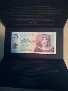 Hana Zagorová - Pamětní list v podobě bankovky !!!