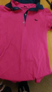 pěkné originální růžové tričko jezevčík límeček Harmont&Blaine XXS
