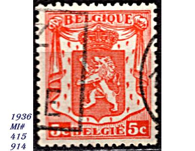 Belgie 1936,    malý znak