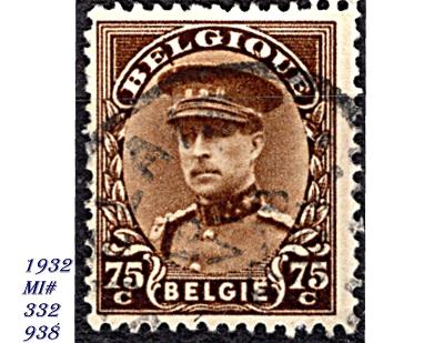 Belgie 1932  král Albert I. v uniformě