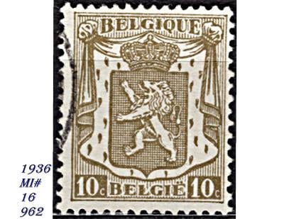 Belgie 1936,   malý znak, 