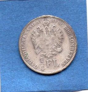 Stříbrný 1/4 zlatník 1861 B