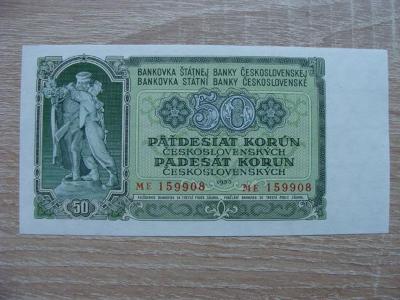 50 Kčs 1953 ME 159908 UNC, originál foto, TOP bankovka z mojej zbierky