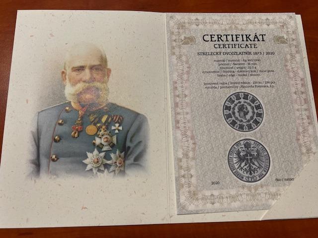 Strelecký dvojzlatník, 1873/2020, vydané Mincovňou Kremnica, 250ks - Numizmatika
