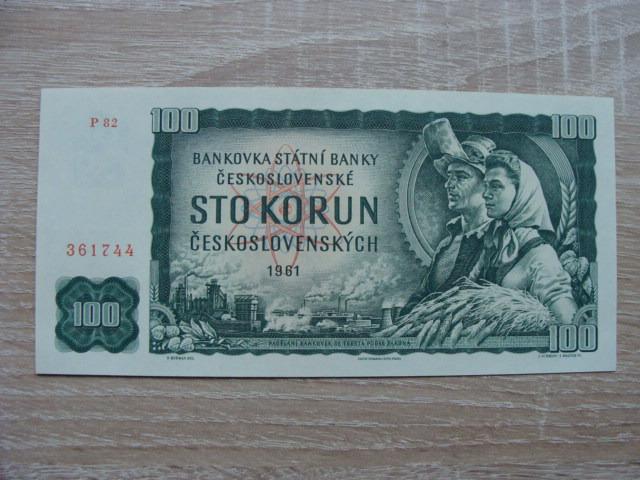 100 Kčs 1961 P 82 361744 UNC, originál foto, TOP bankovka z mojej zbierky - Bankovky