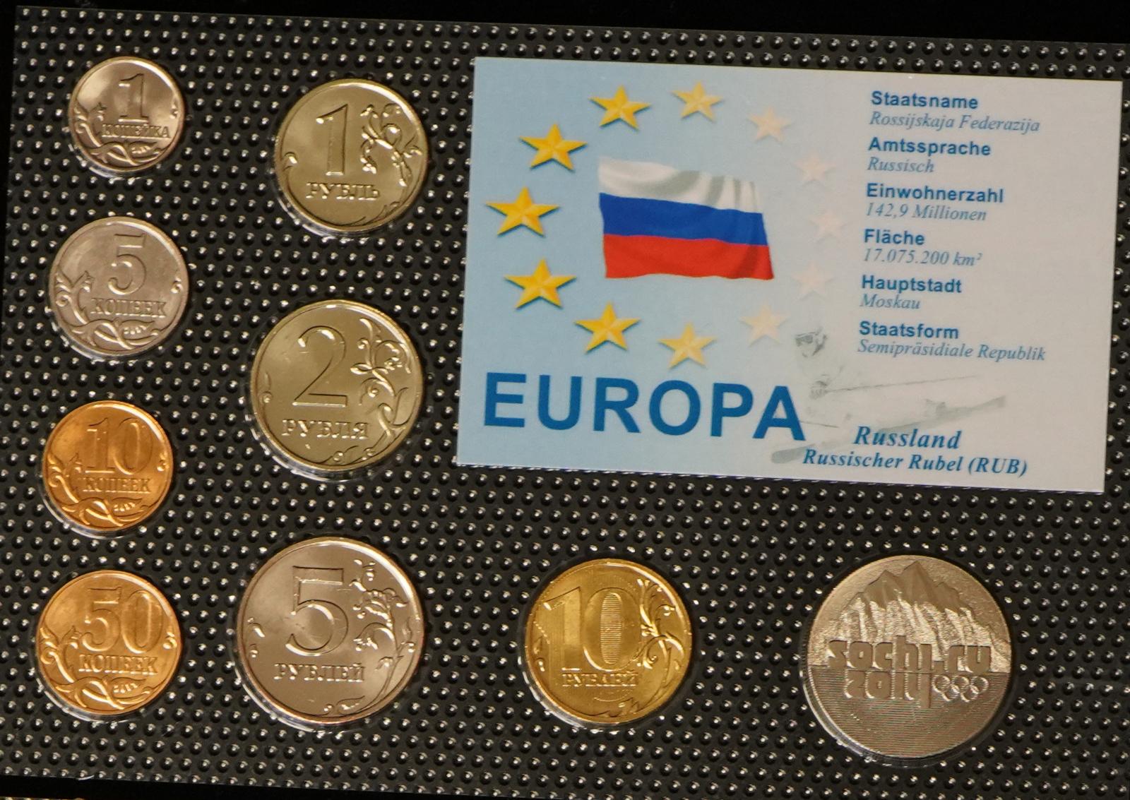 Súprava Rusko - Európa numizmatika