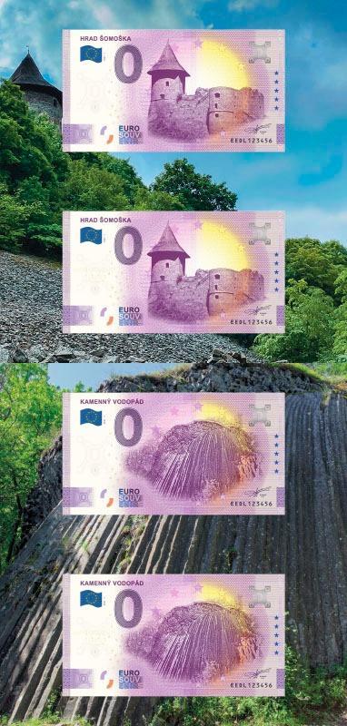 4 x 0 Euro souvenir bankovka 2021 - Hrad Šomoška a Kamenný vodopád