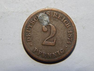 Nemecko Empire 2 Pfennig 1874 Bad č10082