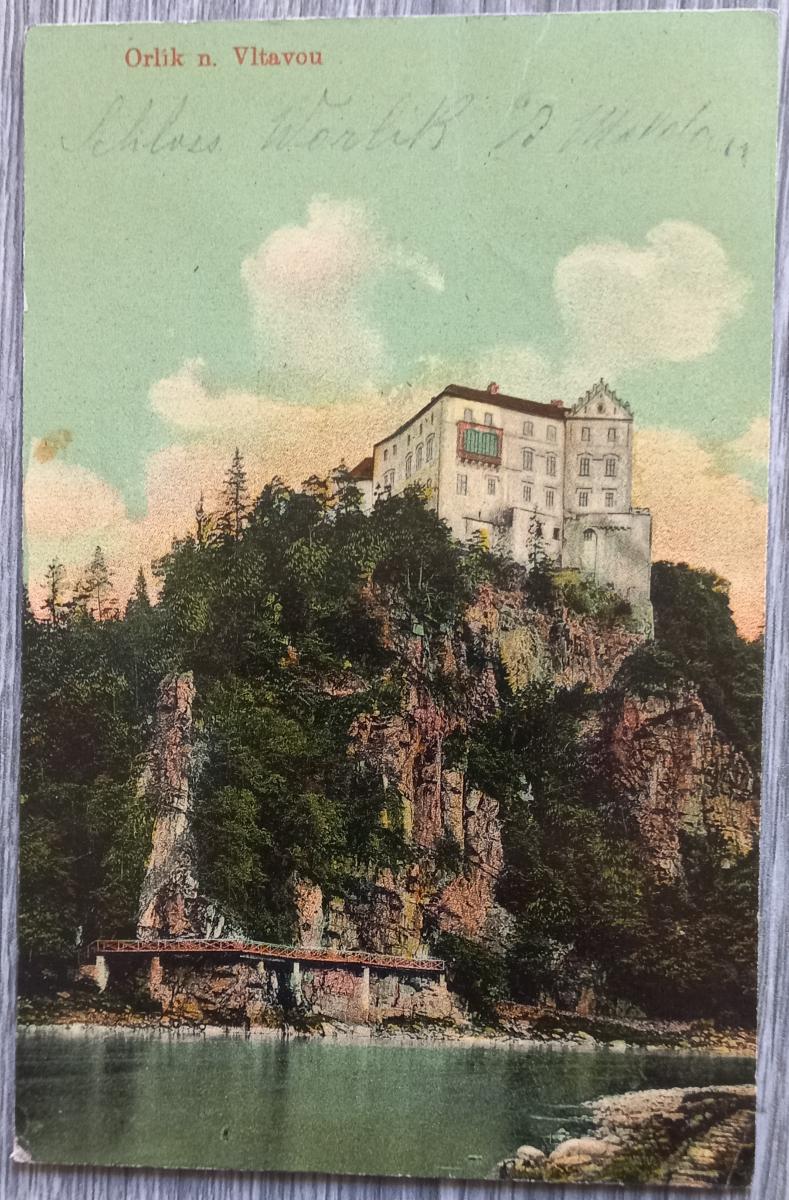 Orlík NAD Vltavou - okr. Piesok - pekný záber - 1909 - Pohľadnice miestopis