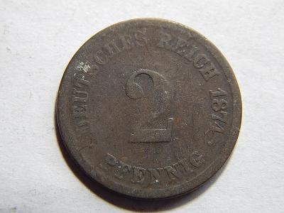 Nemecko Empire 2 Pfennig 1874 NF č10035