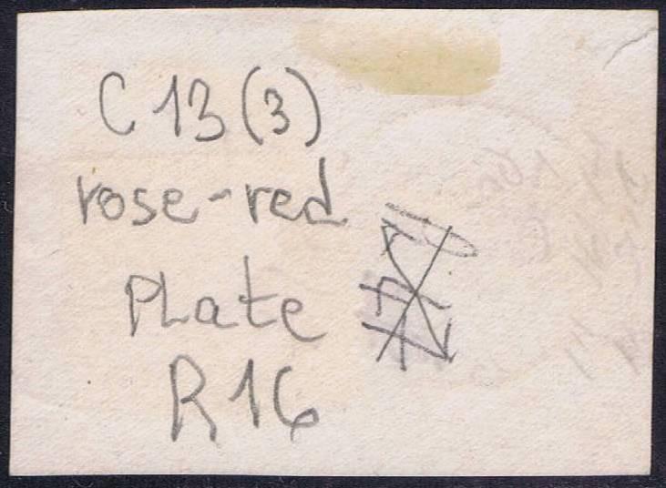 Anglicko 1862 1d PLR16 (LE) C13(3) rose-red WLC P14 DII AII (183) AV4 - Známky