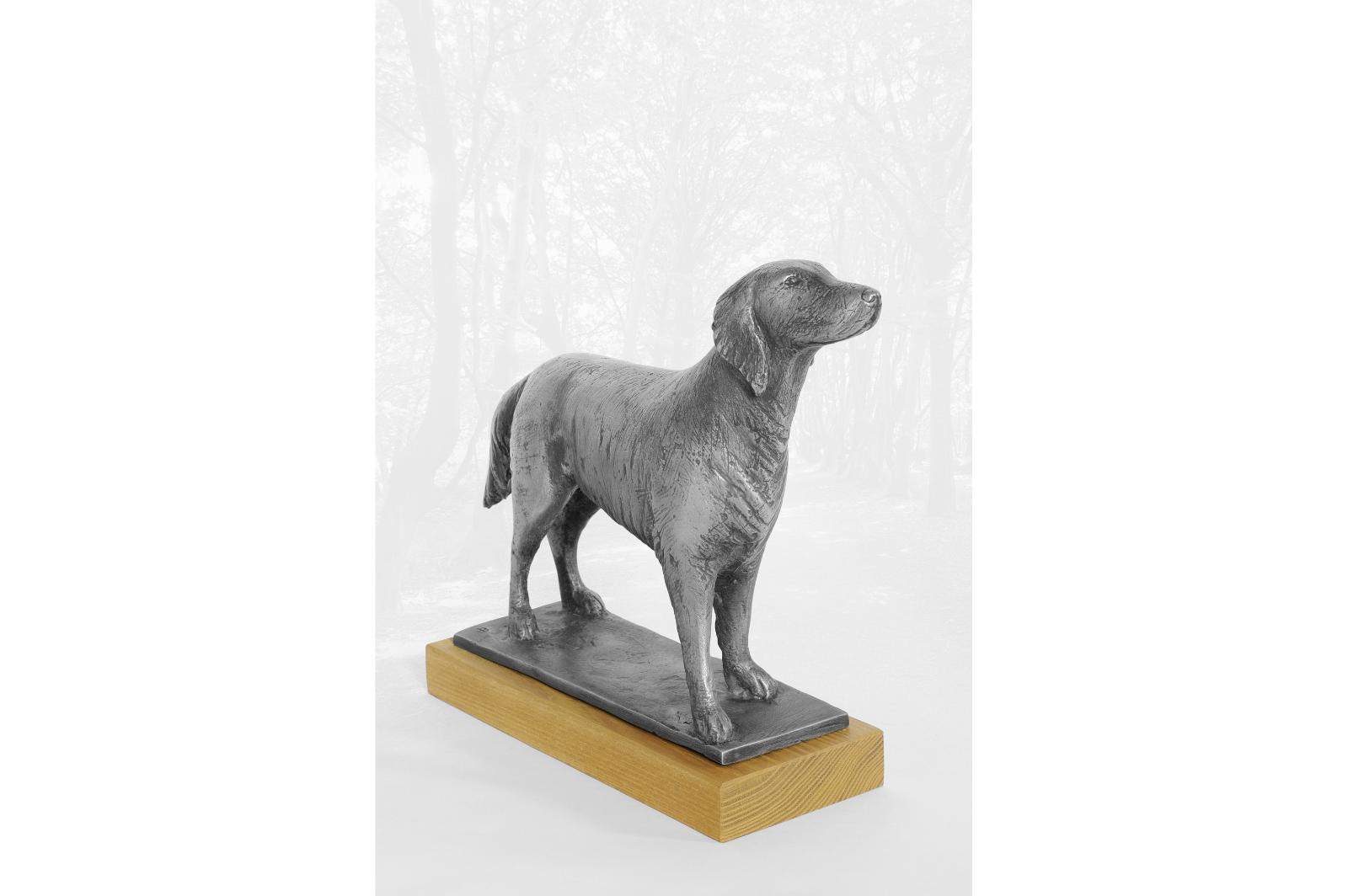 Socha psa, Retriever, cínová socha, umenie, originálne, kov, dekorácie - Starožitnosti a umenie