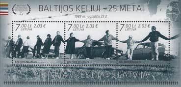 Litva 2014 Známky aršík 50 ** nezávislosť demonštrácie spoločné vydanie - Známky