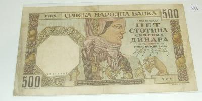 Bankovka - Srbsko 500 D