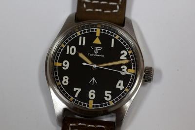 vojenské hodinky Tandorio Automatic, nenošené, safírové sklo