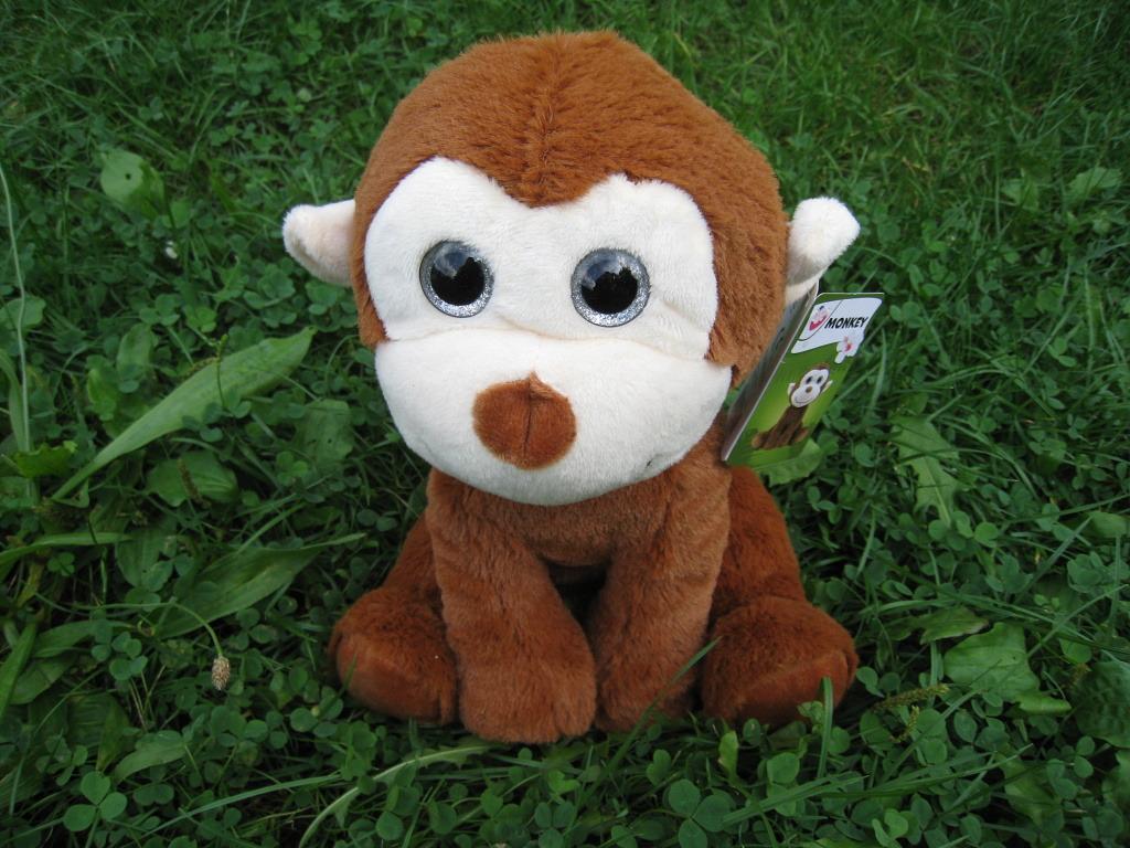 Plyšák,plyšové zvieratko nové,opička, výška 27 cm v sede,šírka 21 cm - Deti