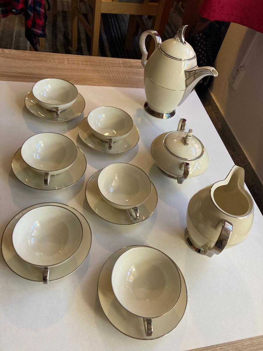 stará porcelánová čajová/kávová súprava H&C CHODAU - Starožitnosti a umenie
