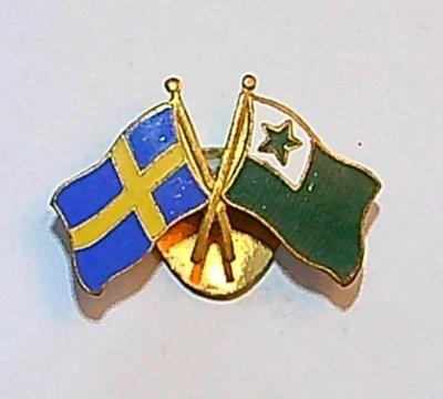 Knoflíkový odznak - Vlajka ŠVÉDSKO a Vlajka ESPERANTO