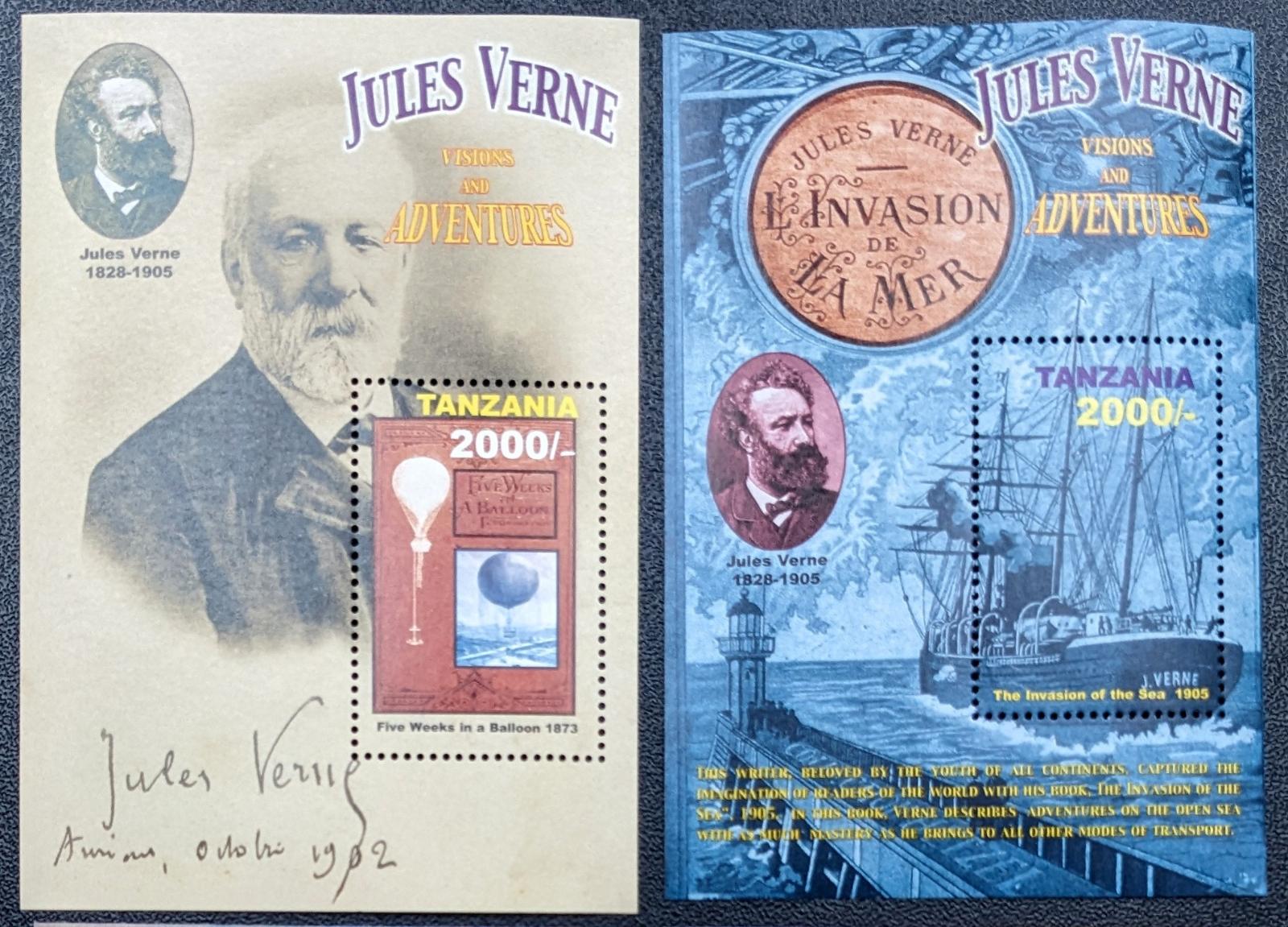 Tanzánia 2005, Jules Verne, 2ks aršík - Známky